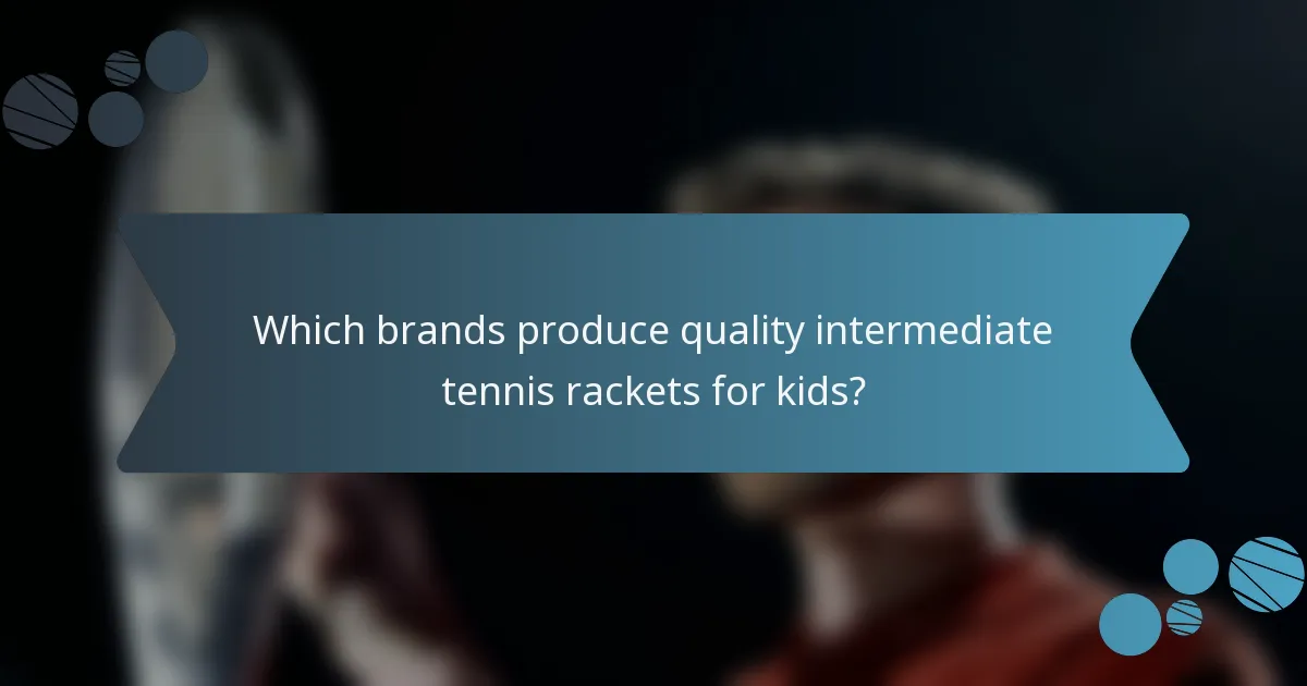 Which brands produce quality intermediate tennis rackets for kids?