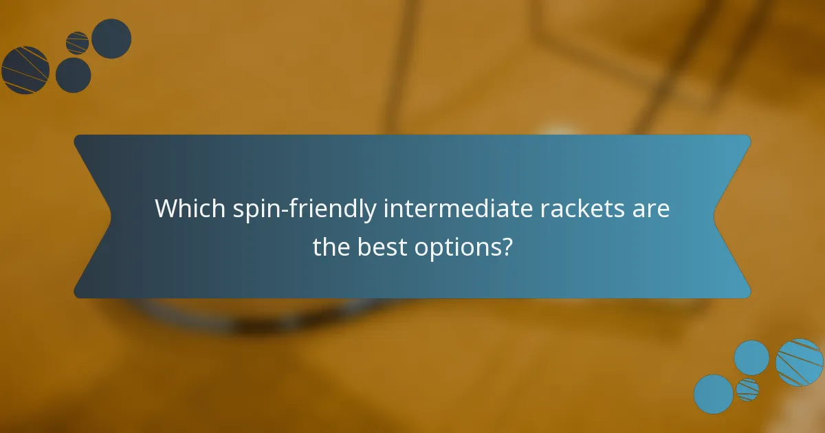 Which spin-friendly intermediate rackets are the best options?